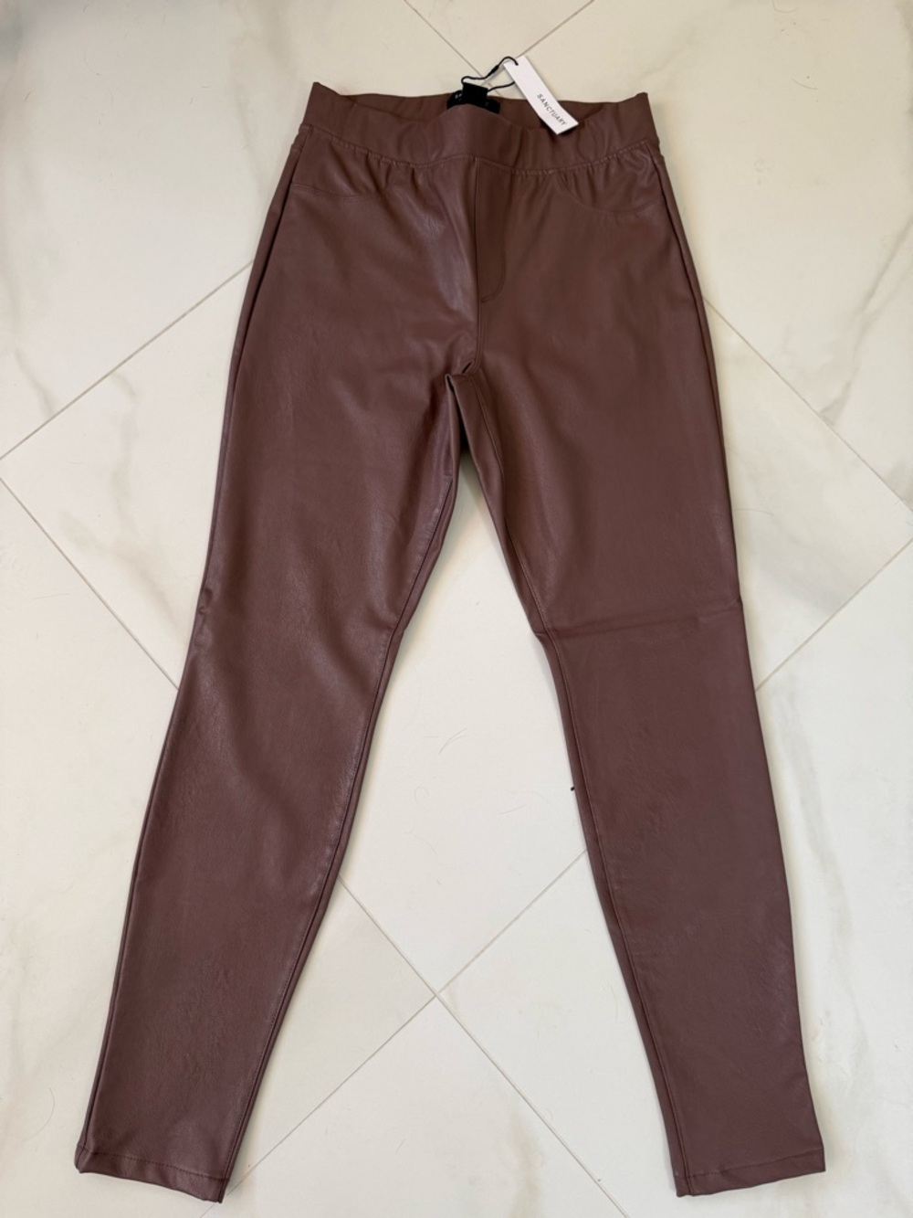 Sanctuary Faux Leather Pants in Brown